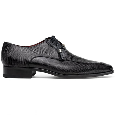 Marco Di Milano Merida Black Genuine Caiman and Lizard Derby Shoes - view 2