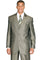 "Sharkskin Micro Pinstripe Suit - Olive Green, 3 Button Peak Lapel for Men"