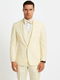 Mens Vested Shawl Lapel Tuxedo With Satin Trim in Ivory