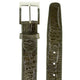 Men's Belvedere Genuine Caiman Crocodile Dress Belt in Olive Green