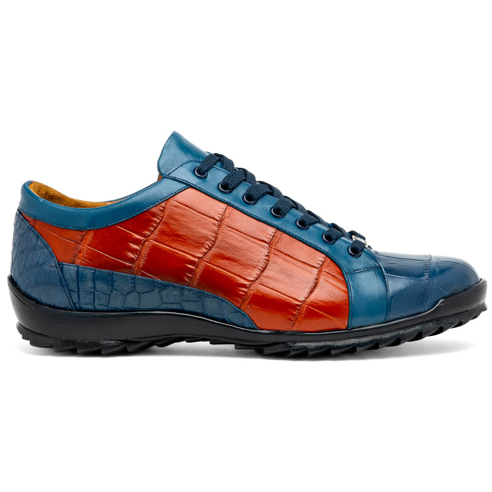 Marco Di Milano Cairo Blue Jean / Honey Alligator Sneakers - 8
