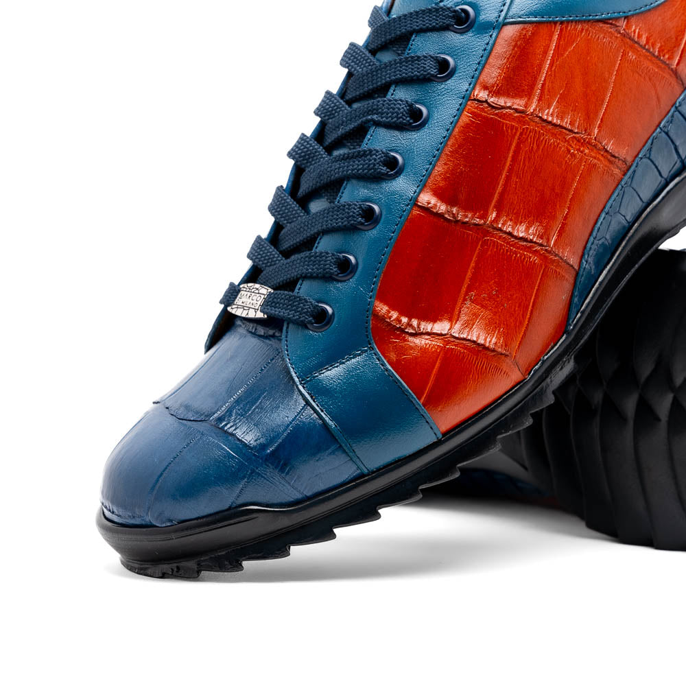 Marco Di Milano Cairo Blue Jean / Honey Alligator Sneakers - 8