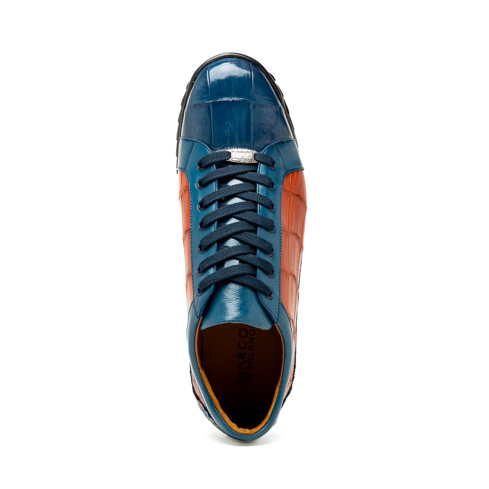 Marco Di Milano Cairo Blue Jean / Honey Alligator Sneakers - 8