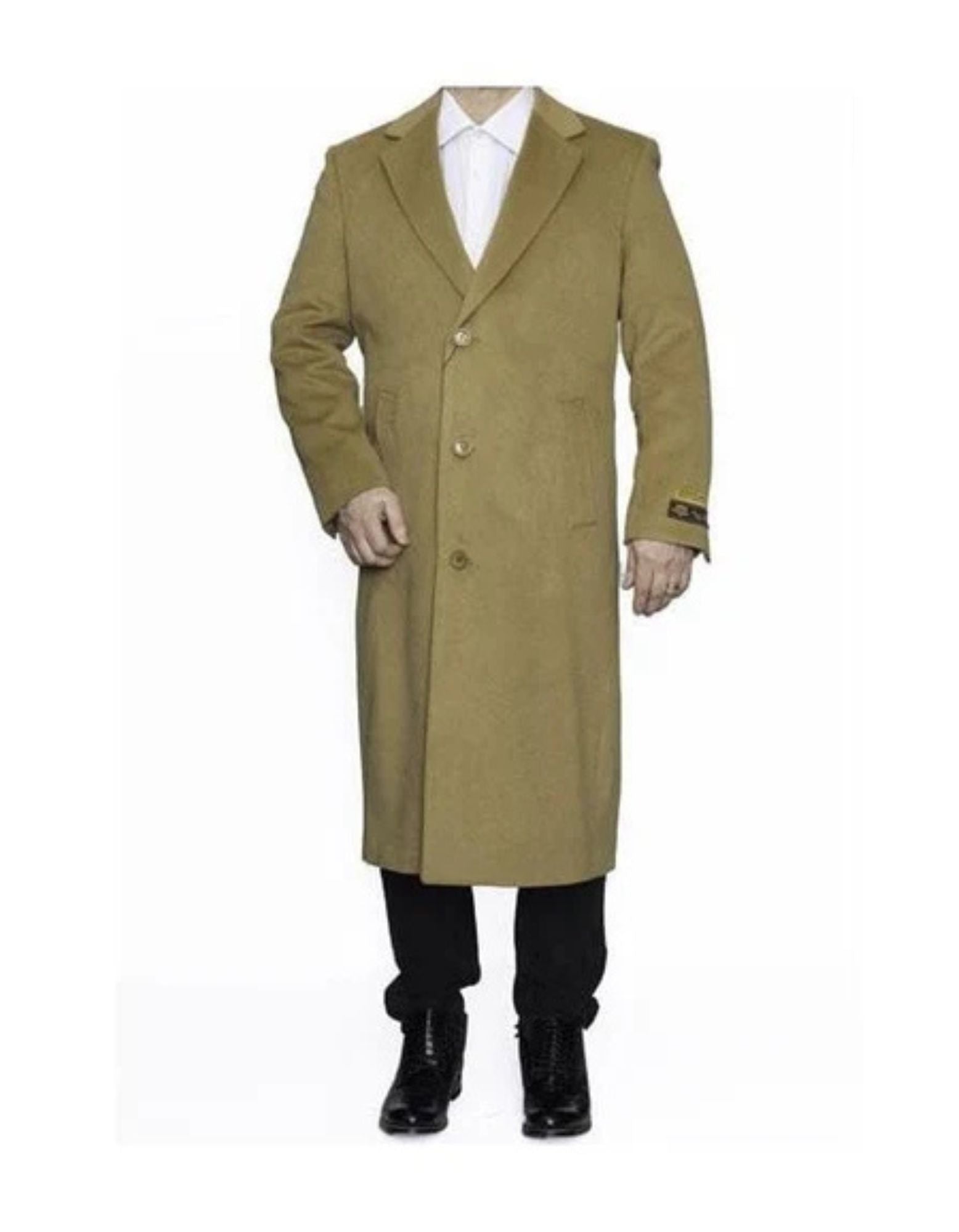 Mens Camel Big And Tall Trench Coat Overcoat / Raincoat - Coat Size 38