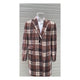 Camel Mens Plaid Overcoat - Checkered Carcoat - 100% Wool Three Quarter Peacoat