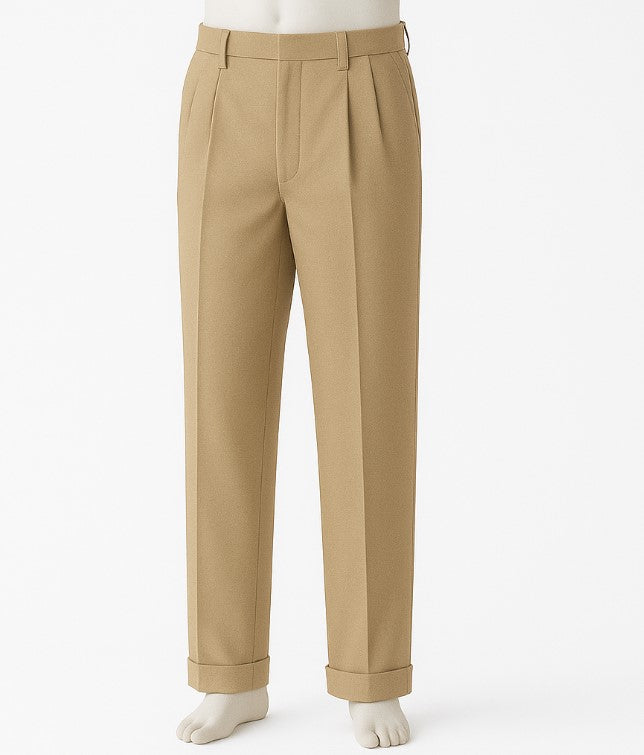 Mens Pleated Pants - Classic Style - dress size pants : 28 Unfinished bottom