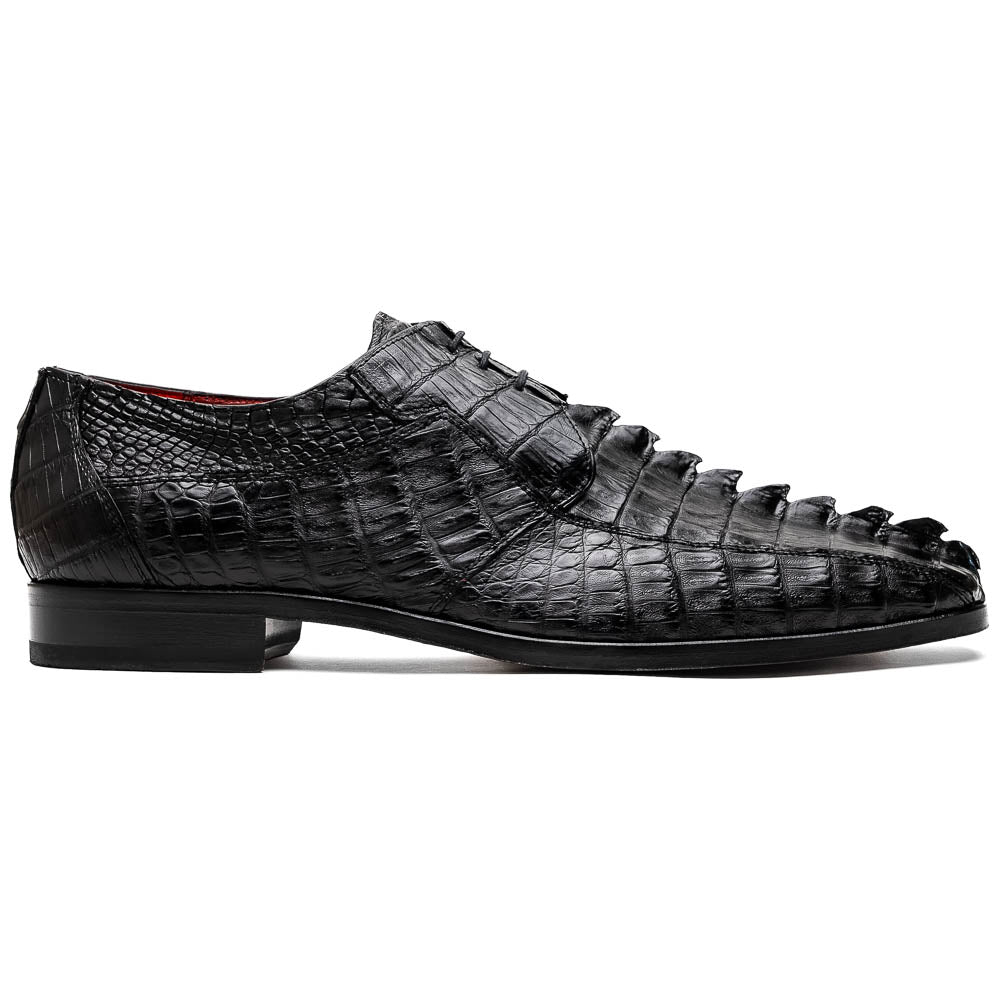 Marco Di Milano Cancun Black Caiman Crocodile Derby Shoes - 8.5