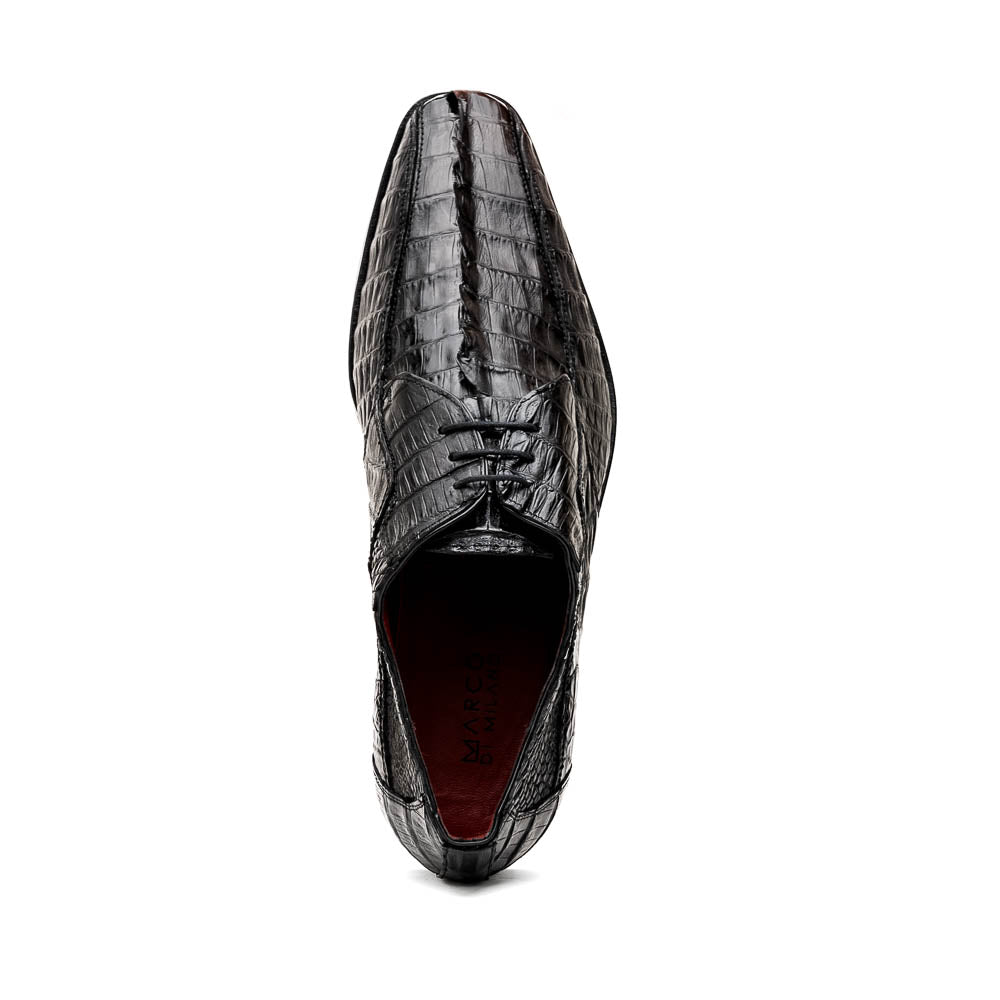 Marco Di Milano Cancun Black Caiman Crocodile Derby Shoes - 8.5