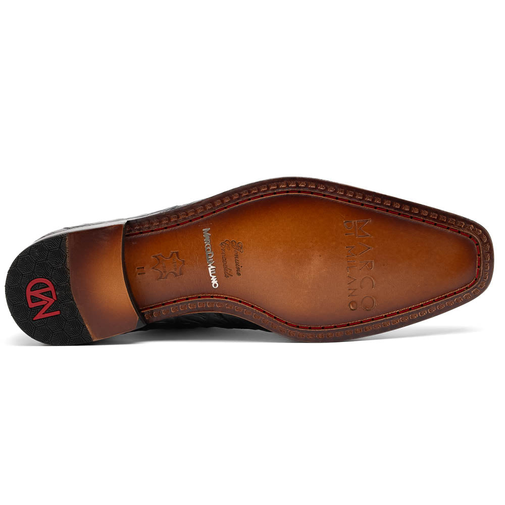Marco Di Milano Cancun Black Caiman Crocodile Derby Shoes - 8.5
