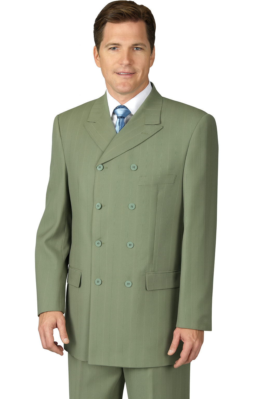 Canto 8-Button Double Breasted Men's 3-Piece Fashion Suit - 38 Short Jacket+32 Waist Adjustable 28to34)(Height: 5 4 to5 7 )(Neck  15-16.5)S-M)