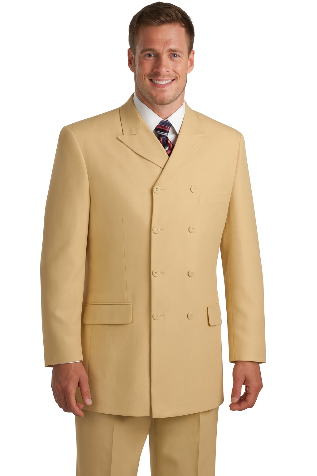 Canto 8-Button Double Breasted Men's 3-Piece Fashion Suit