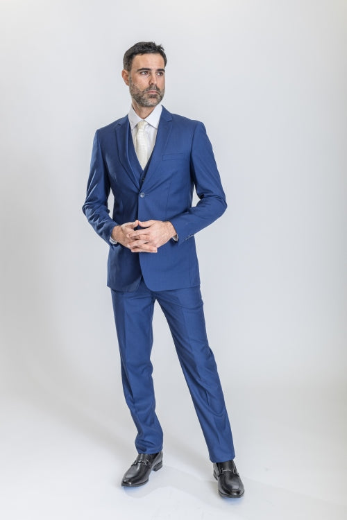 Caravelli Suit - Designer Caravelli Jacket and Pants in Color Solid Cobalt - 34 Short or Extra Small