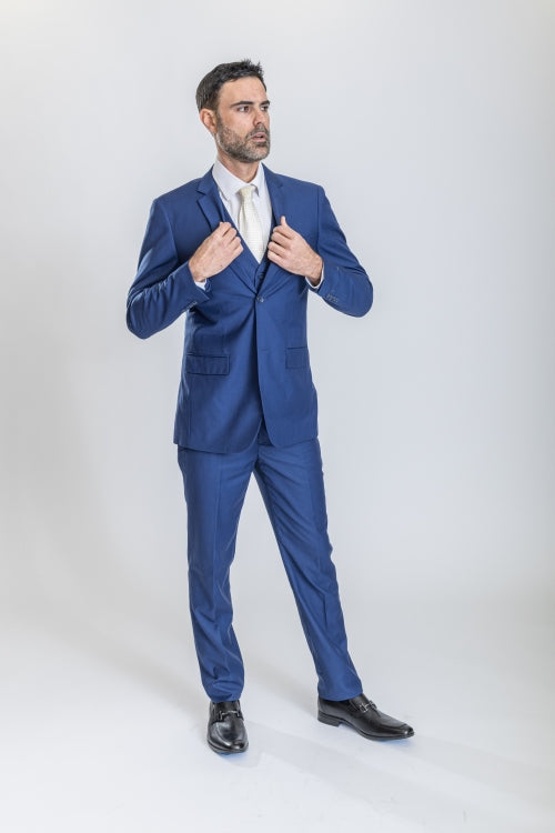 Caravelli Suit - Designer Caravelli Jacket and Pants in Color Solid Cobalt - 34 Short or Extra Small