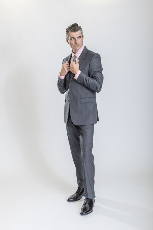 Caravelli Suit - Designer Caravelli Jacket and Pants in Color Solid Grey - 34 Short or Extra Small