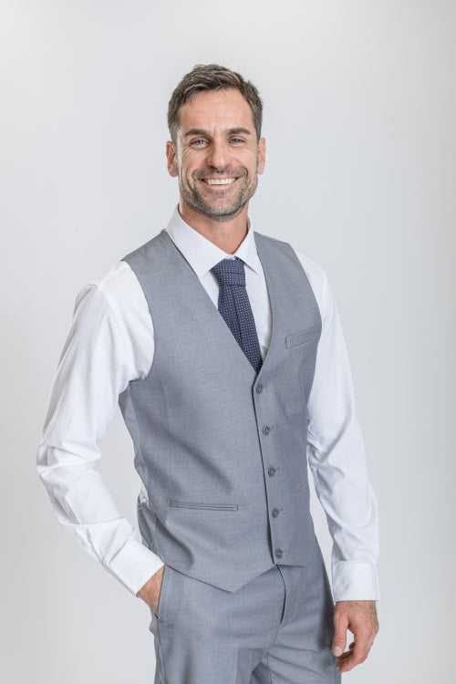 Caravelli Suit - Designer Caravelli Jacket and Pants in Color Solid Light Grey - 34 Short or Extra Small