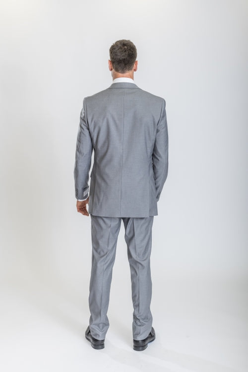 Caravelli Suit - Designer Caravelli Jacket and Pants in Color Solid Light Grey - 34 Short or Extra Small