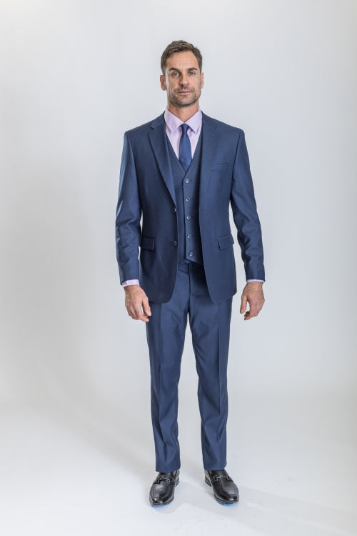 Caravelli Suit - Designer Caravelli Jacket and Pants in Color Solid Midnight Blue - 34 Short or Extra Small