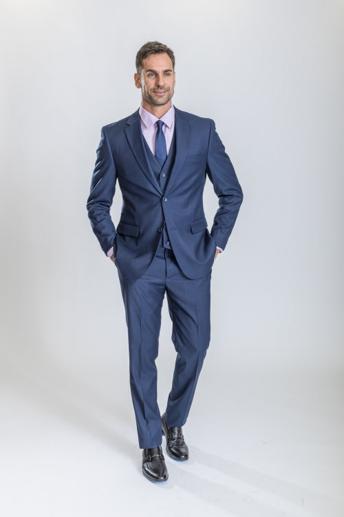 Caravelli Suit - Designer Caravelli Jacket and Pants in Color Solid Midnight Blue - 34 Short or Extra Small