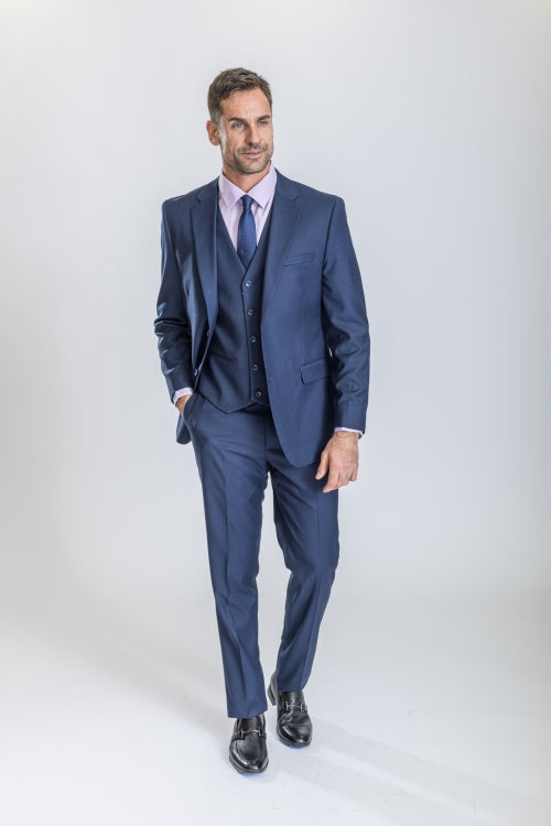 Caravelli Suit - Designer Caravelli Jacket and Pants in Color Solid Midnight Blue - 34 Short or Extra Small