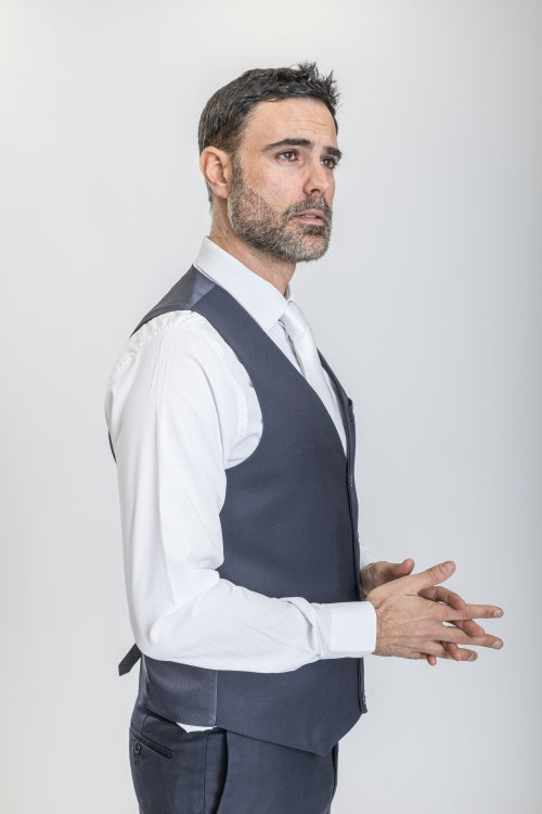Caravelli Suit - Designer Caravelli Jacket and Pants in Color Solid Navy - 34 Short or Extra Small