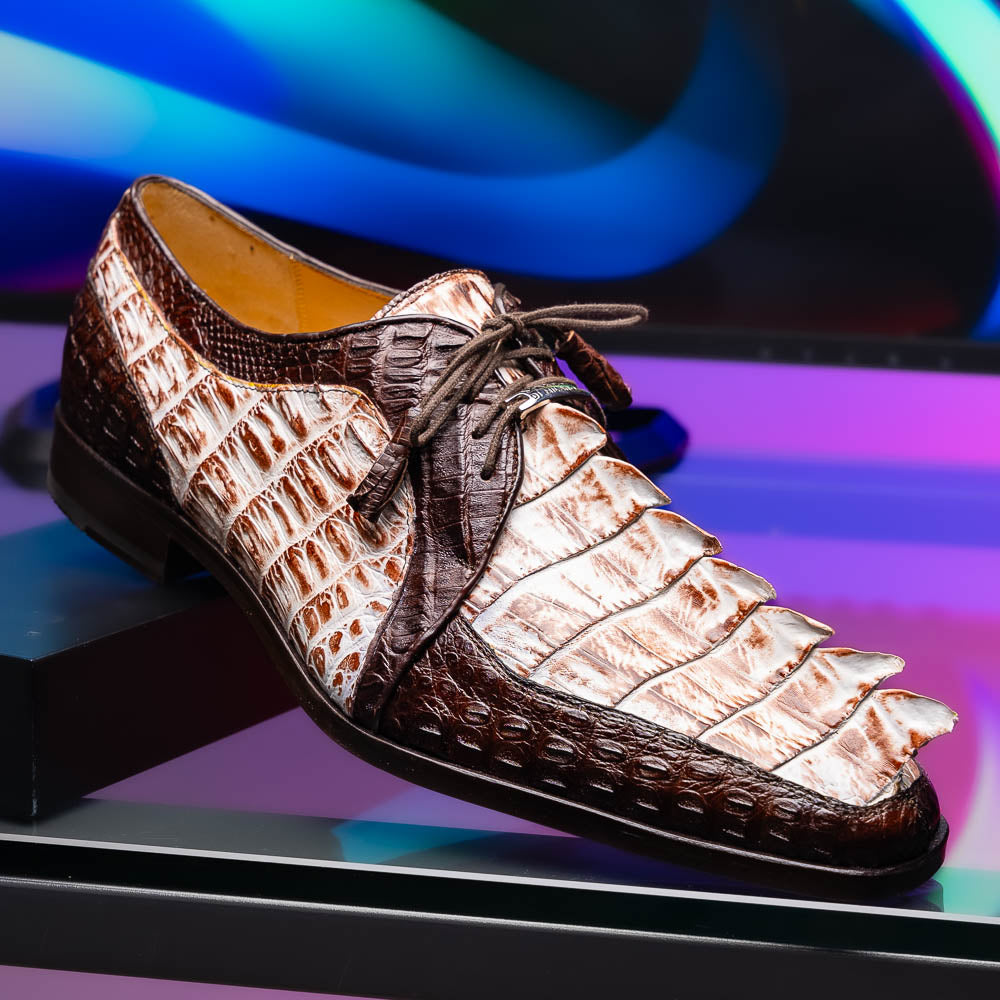 Marco Di Milano Caribe: Rustic White/Brown Leather Dress Shoe - 10 USA
