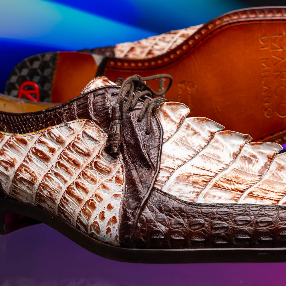 Marco Di Milano Caribe: Rustic White/Brown Leather Dress Shoe - 10 USA