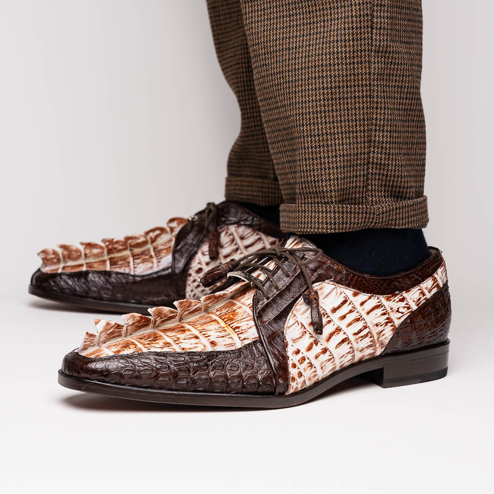 Marco Di Milano Caribe: Rustic White/Brown Leather Dress Shoe - 10 USA