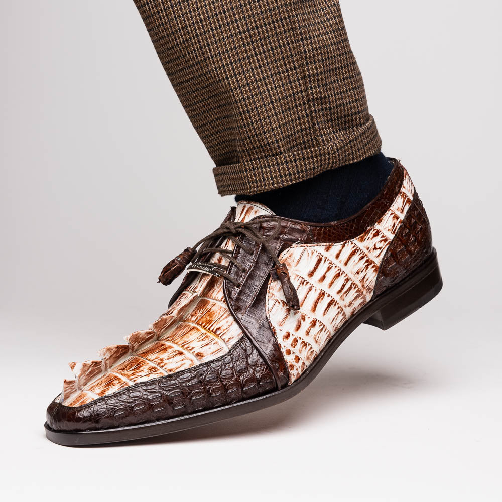 Marco Di Milano Caribe: Rustic White/Brown Leather Dress Shoe - 10 USA