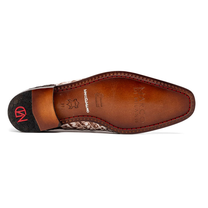 Marco Di Milano Caribe: Rustic White/Brown Leather Dress Shoe