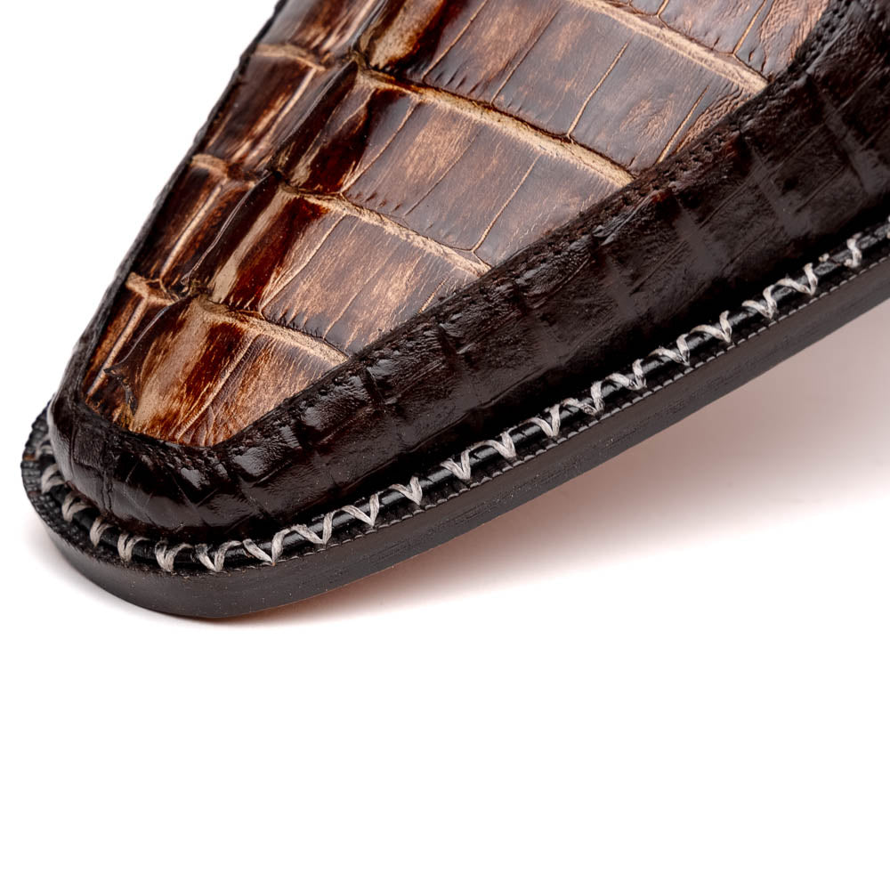 Marco Di Milano Caribe Orix Brown Caiman Crocodile Derby Shoes - 6