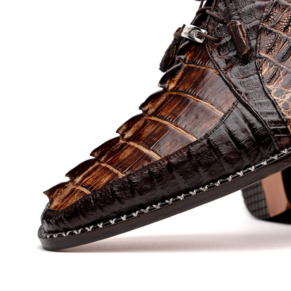 Marco Di Milano Caribe Orix Brown Caiman Crocodile Derby Shoes - 6