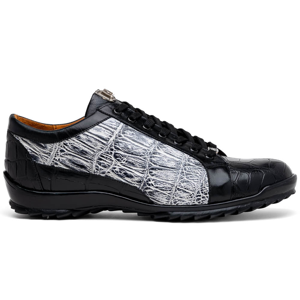 Marco Di Milano Cairo Black/White Alligator Sneakers - 8.5