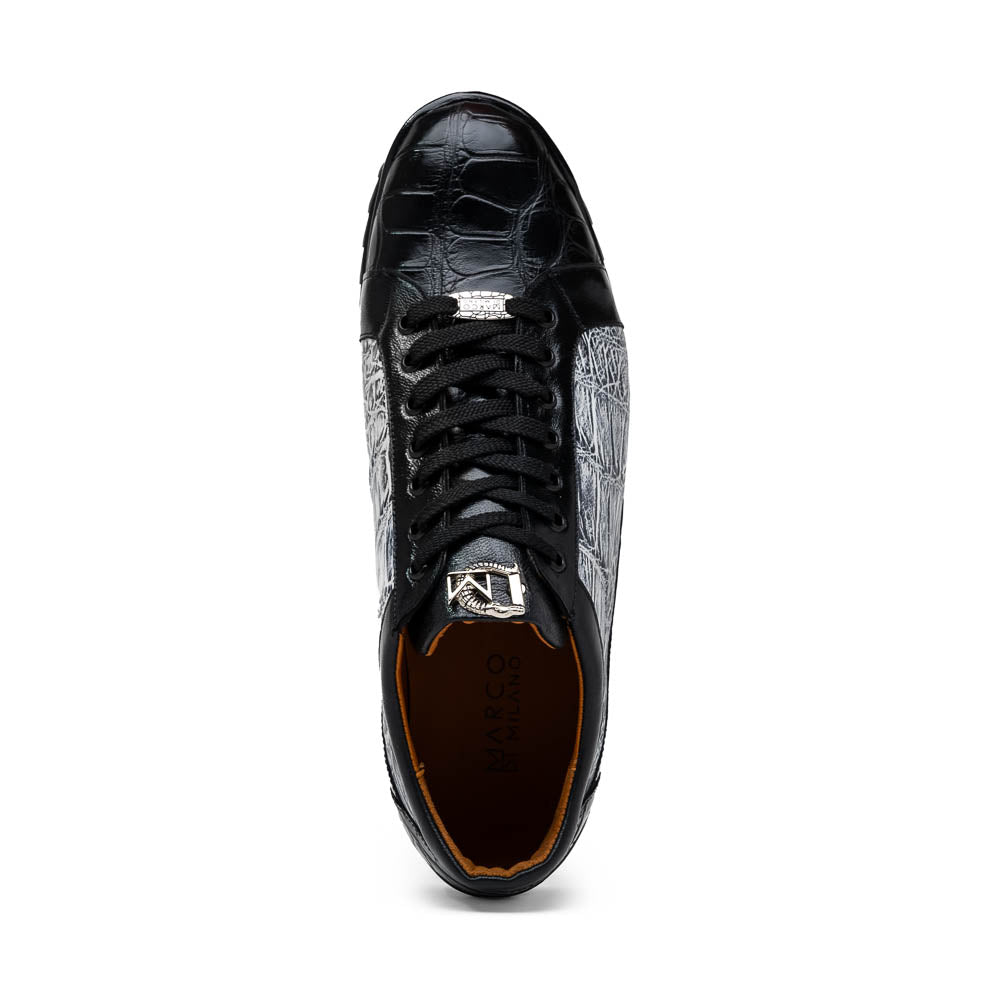 Marco Di Milano Cairo Black/White Alligator Sneakers - 8.5