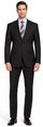 Carlo Lusso Black Two-button Poly Blend Suit