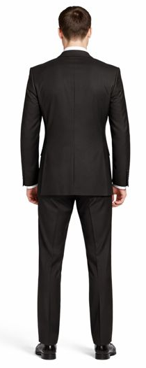 Carlo Lusso Black Two-button Poly Blend Suit - 34 Short or Extra Small