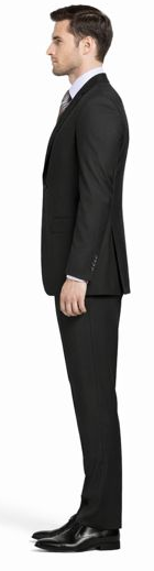 Carlo Lusso Black Two-button Poly Blend Suit - 34 Short or Extra Small
