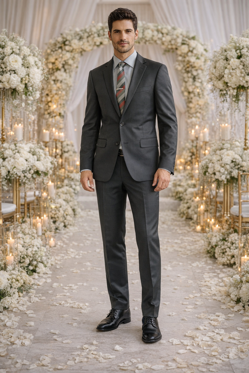 Carlo Lusso Charcoal Two-button Slim Fit Poly Blend Suit - 34 Short or Extra Small