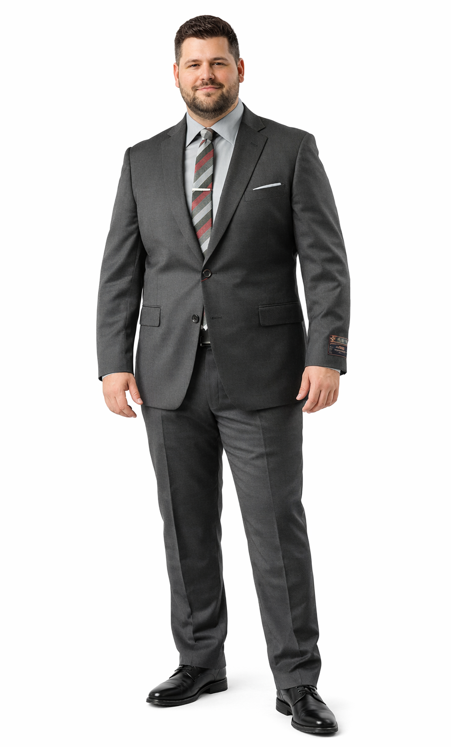 Carlo Lusso Charcoal Two-button Slim Fit Poly Blend Suit - 34 Short or Extra Small