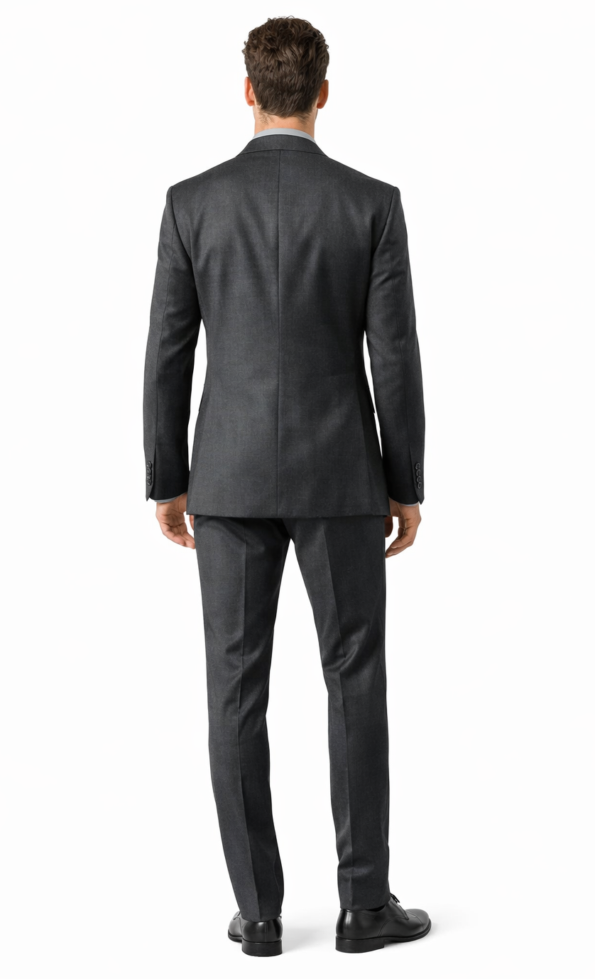 Carlo Lusso Charcoal Two-button Slim Fit Poly Blend Suit - 34 Short or Extra Small