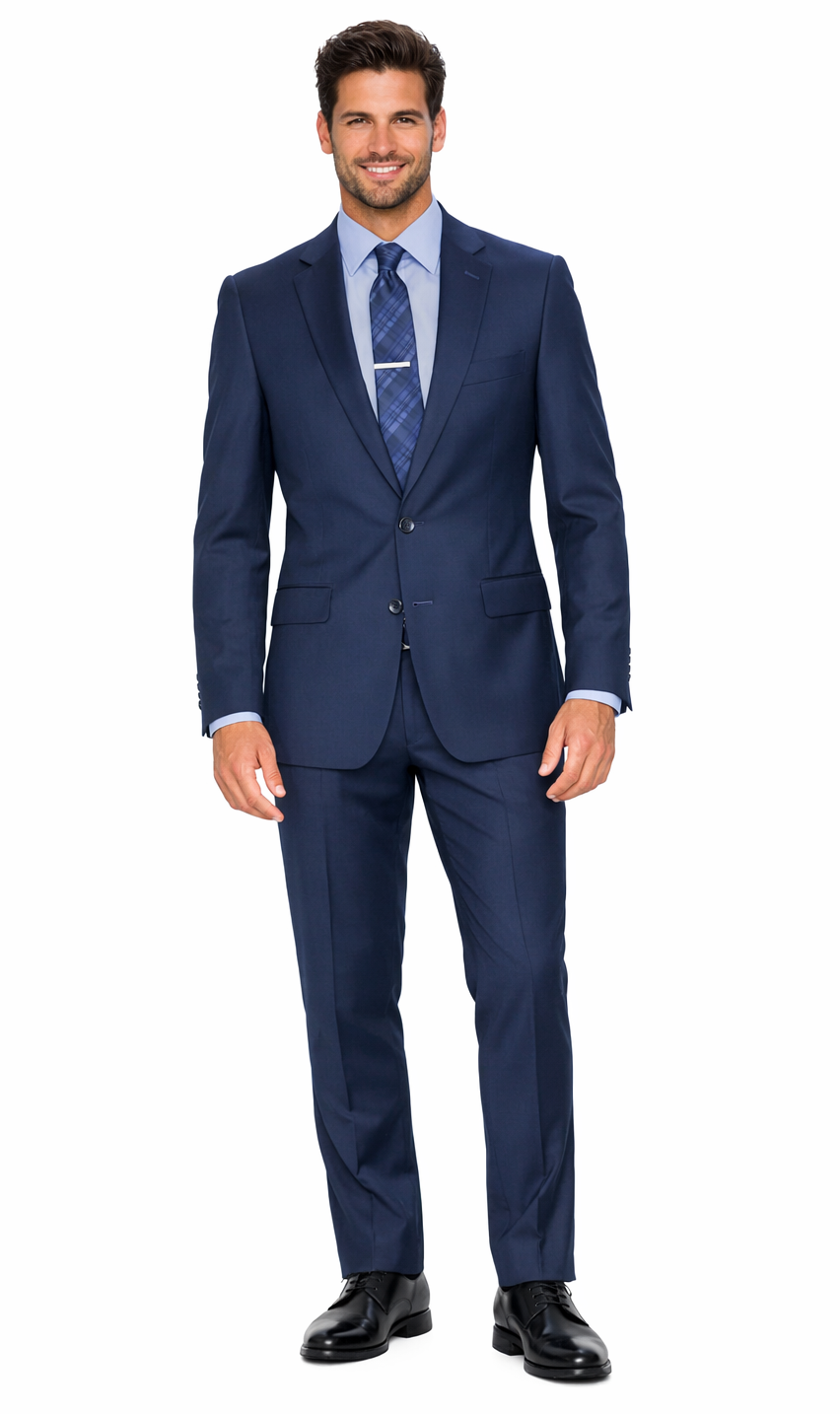 Carlo Lusso French Blue Two-button Suit - 34 Short or Extra Small