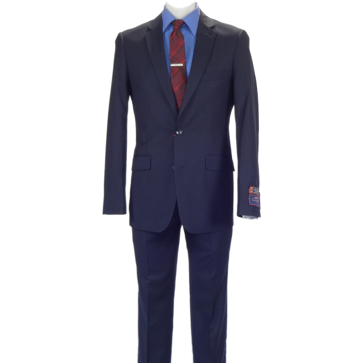 Carlo Lusso Navy Two-button Poly Blend Suit - 34 Short or Extra Small