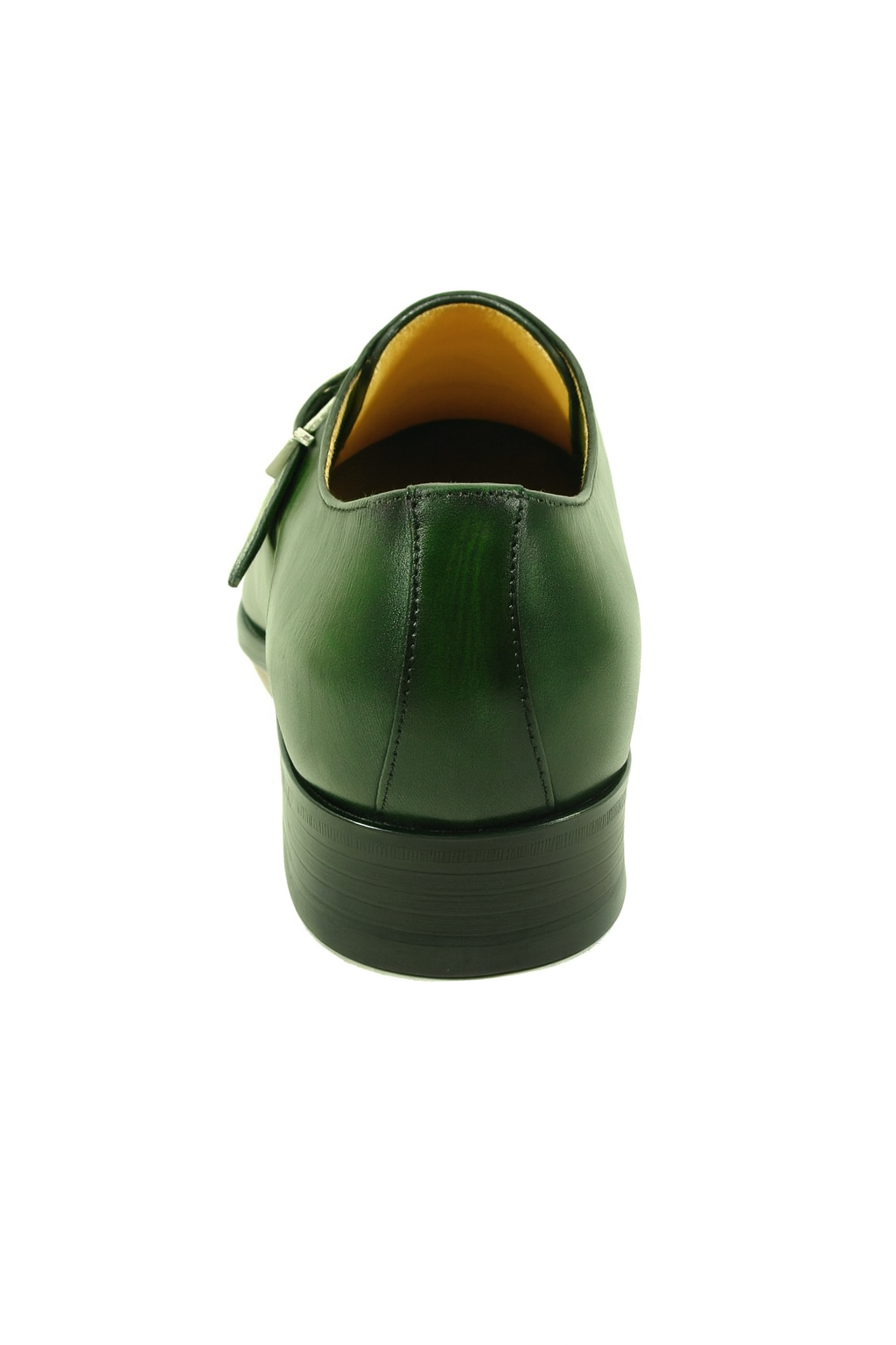 Mens Carrucci Classic Leather Fade Single D-Buckle Monk Strap Dress Shoe in Chestnut - 7