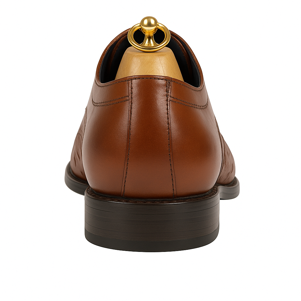 Mens Carrucci Ostrich Embossed Leather Wingtip Dress Shoe in Oxblood - 8