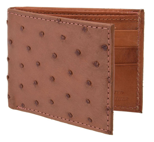 Cartera de Avestruz Original Color Cognac