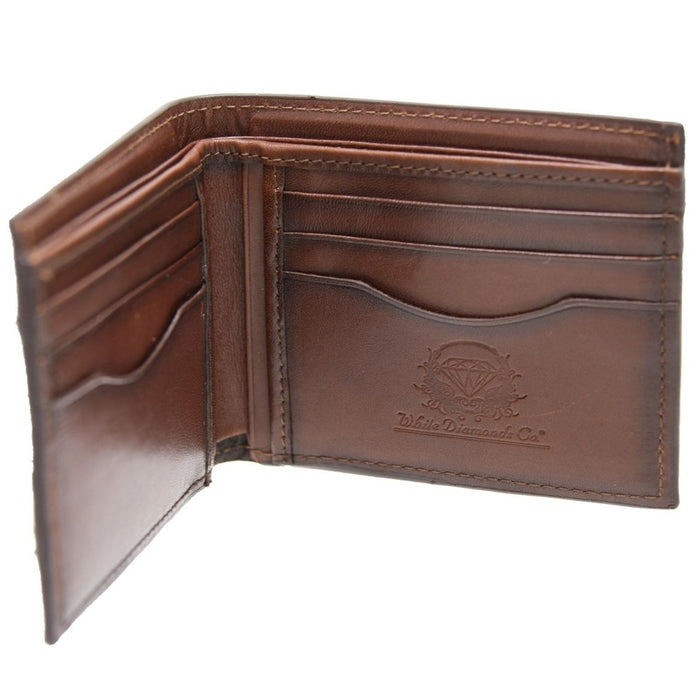 Cartera de Cocodrilo Belly Original Combinada Color Cafe - Café