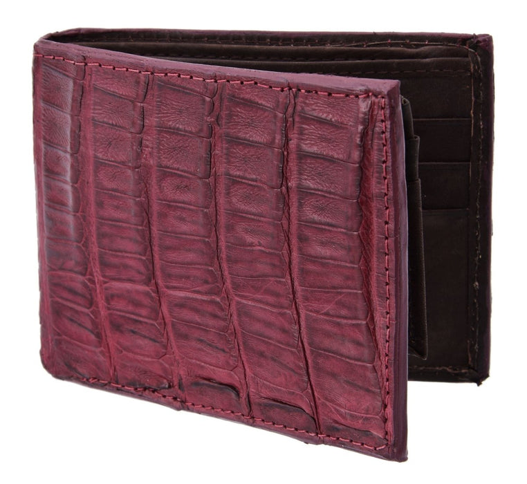 Cartera de Cocodrilo Original Color Vino - Café
