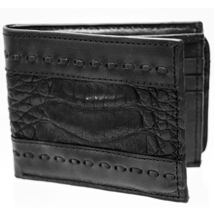 Cartera de Cocodrilo Original Tejida Color Negro - Café
