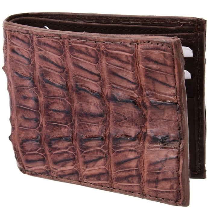 Cartera de Cola Cocodrilo Original Color Cafe - Vino