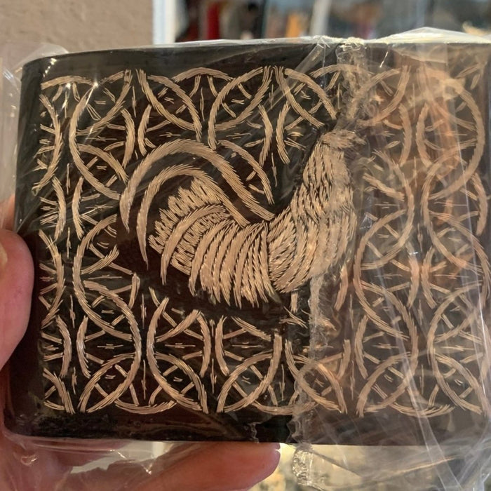 Cartera de Hilo de Plata Original Mil Aros con Gallo -  Negro