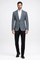 Cashmere and Charcoal Grey and Blue Blazer - Plaid Sport Coat - Windowpane Pattern
